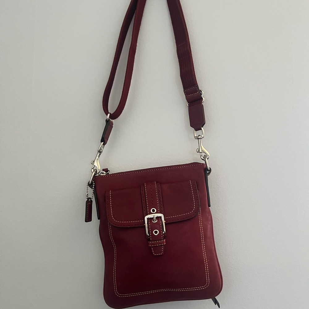 Coach Hampton Red Leather Swing Crossbody Bag - Picture 6 of 14
